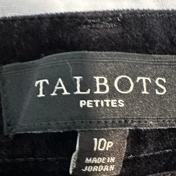 Talbots 10 petite velveteen straight leg five pocket pants. Black - Picture 3 of 6